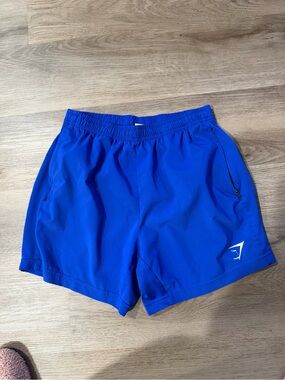 Gymshark Blue Training Shorts with Branded Waist Tag